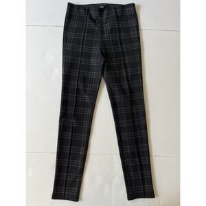 Sanctuary Anthropologie Skinny Pants Women XS Black Gray Stretch Plaid Pull On